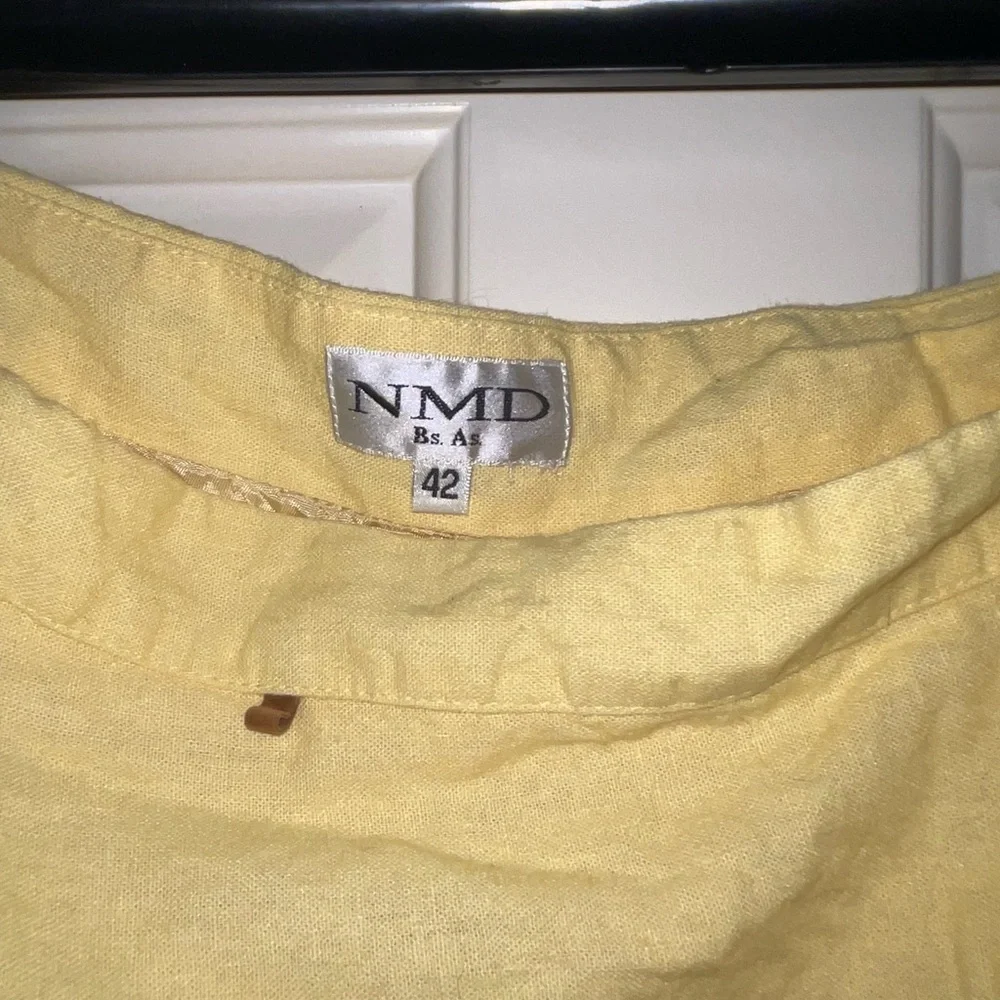 NMD Boutique Linen Skirt - Pale Yellow - Size 42 / Small - Picture 3 of 3